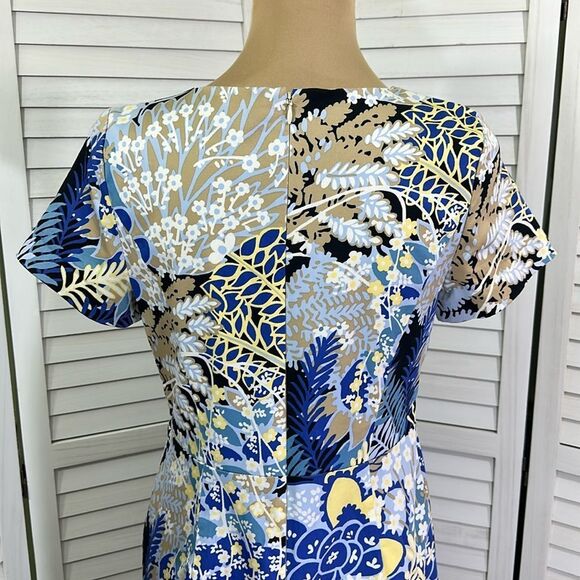 Talbots Midi Dress Size 6 Botanical Print Short Sleeve NWOT - Picture 7 of 12